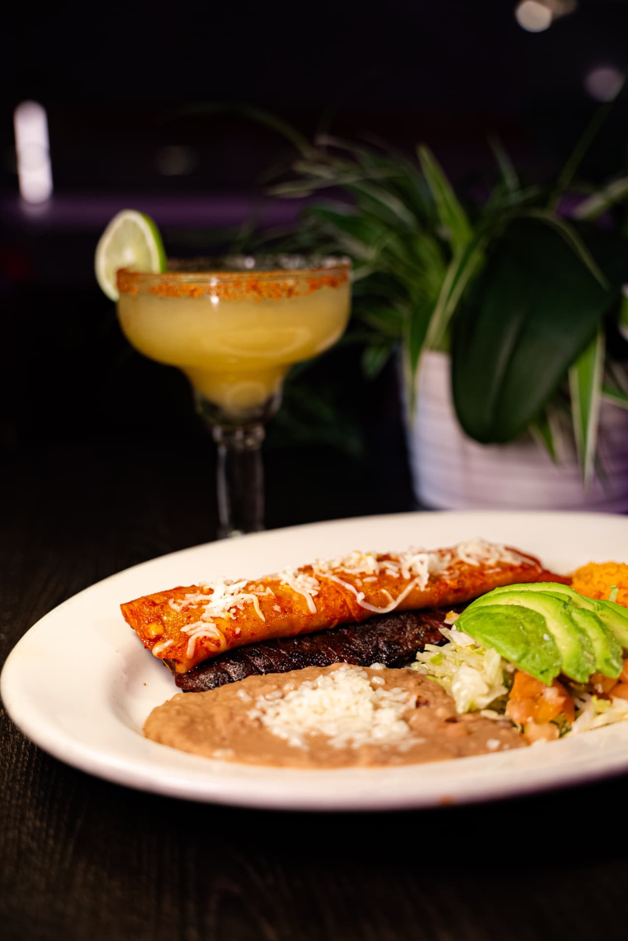 Taco Dale food and a non-alcoholic drink representing the 1,500-point reward